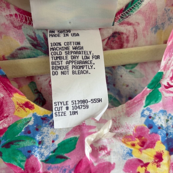 VINTAGE KOKOMO KIDS Toddler Girl Pink‎ Floral Dress - size 18 Months - adorable - Picture 7 of 12